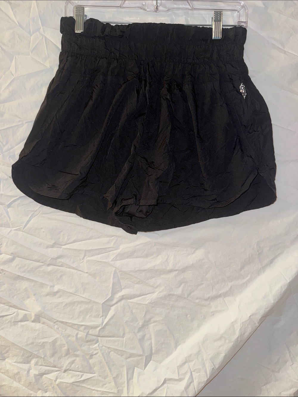 FP Movement by Free People Black Smocked-Waist Athletic Shorts